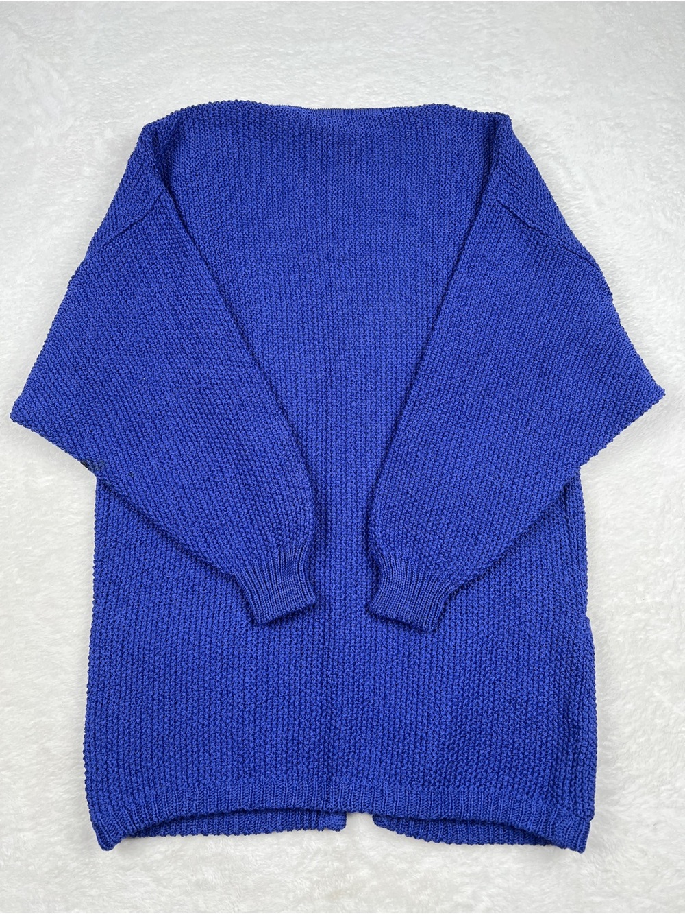 Vintage Dalton Studio Wool Cardigan Sweater XS Royal Blue Italy Oversized - Picture 5 of 6